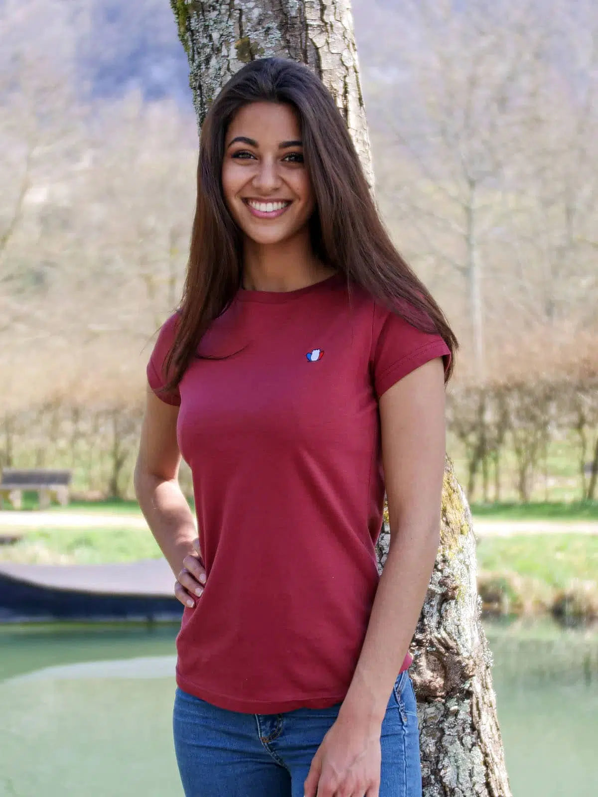 Tee shirt bordeaux femme online