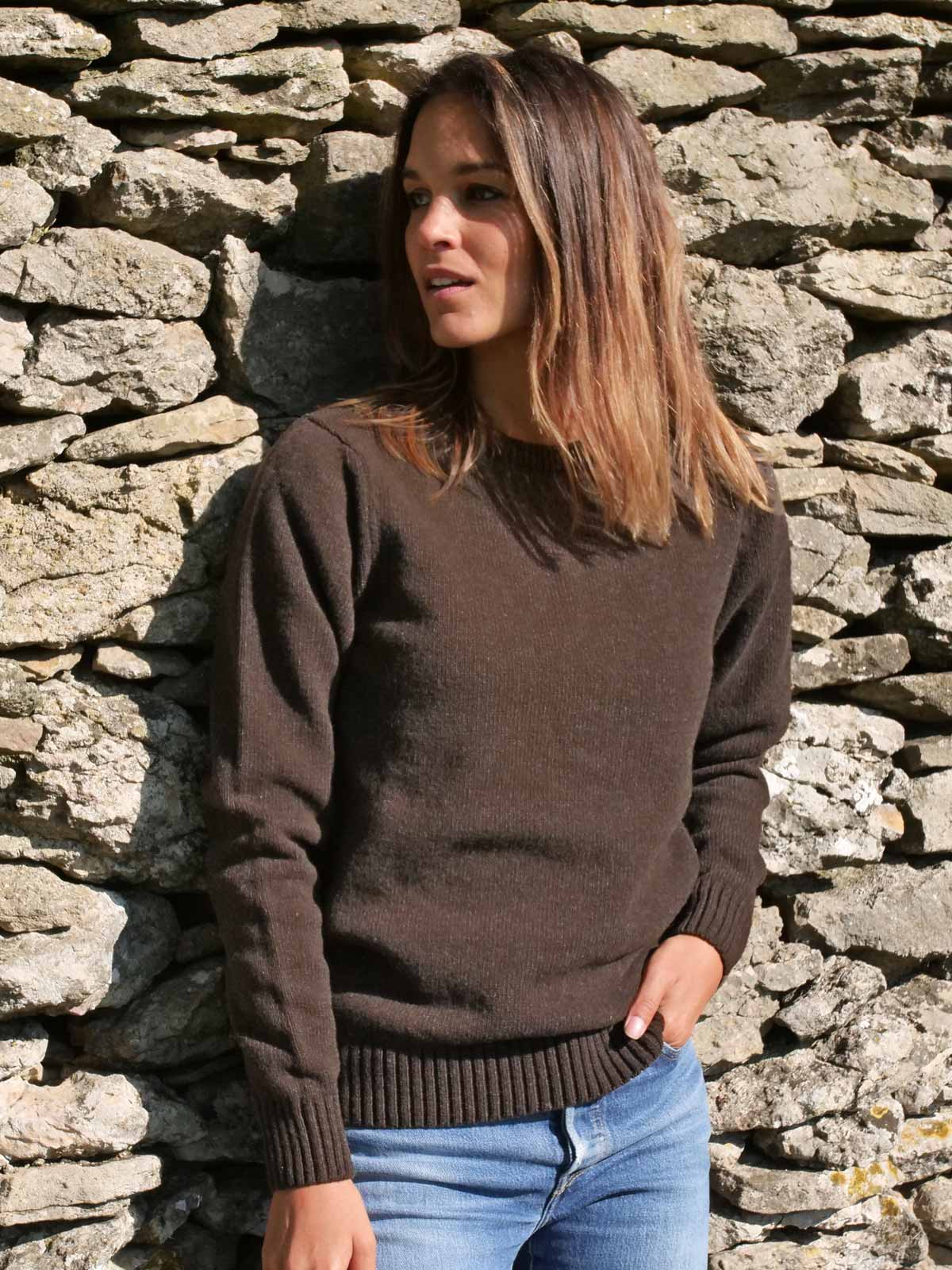 Pull femme made in France - Le Frileux chocolat - Tranquille Emile