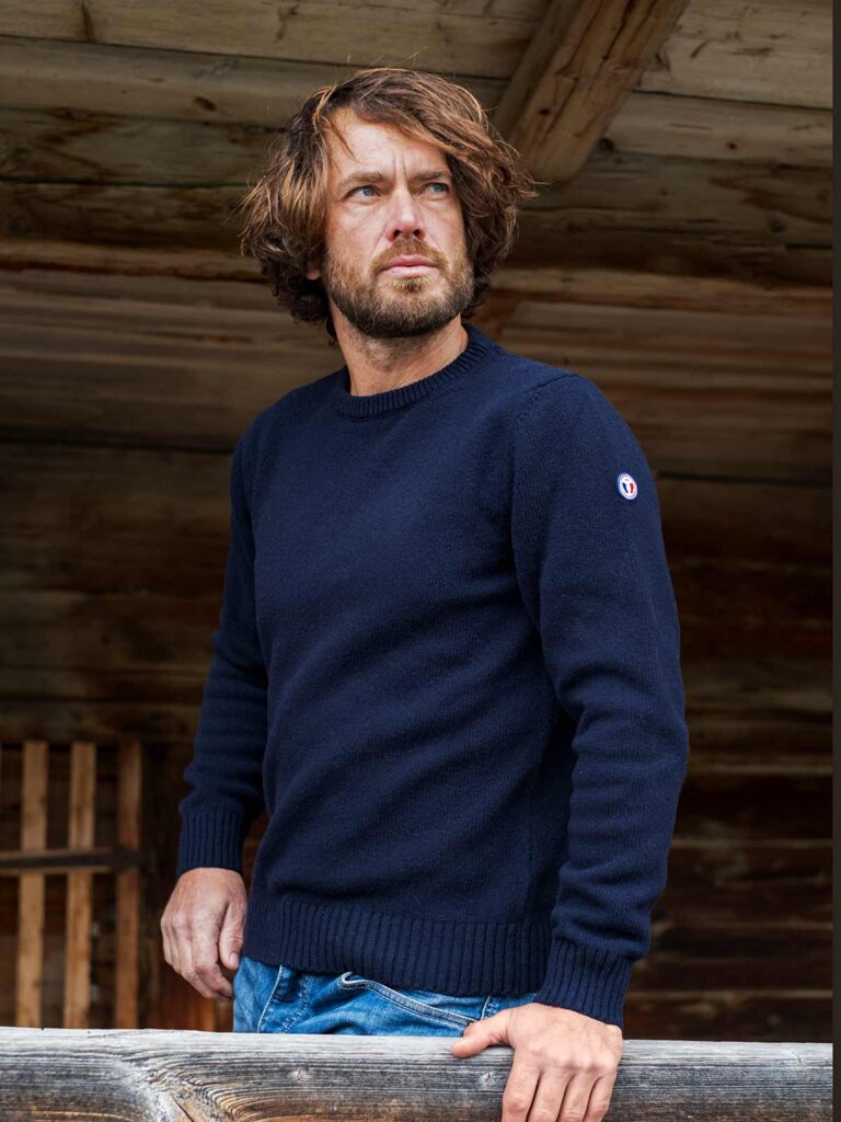 Pull homme made in France - Le Frileux bleu marine - Tranquille Emile