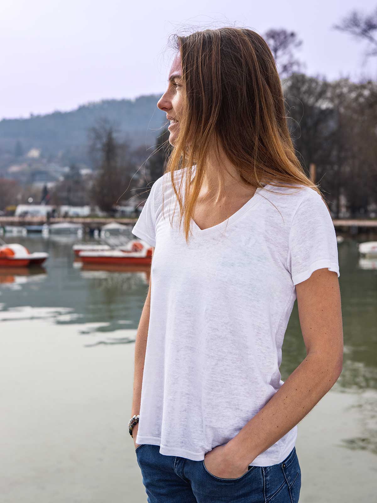 T-shirt made in France femme blanc - L'Indispensable - Tranquille Emile