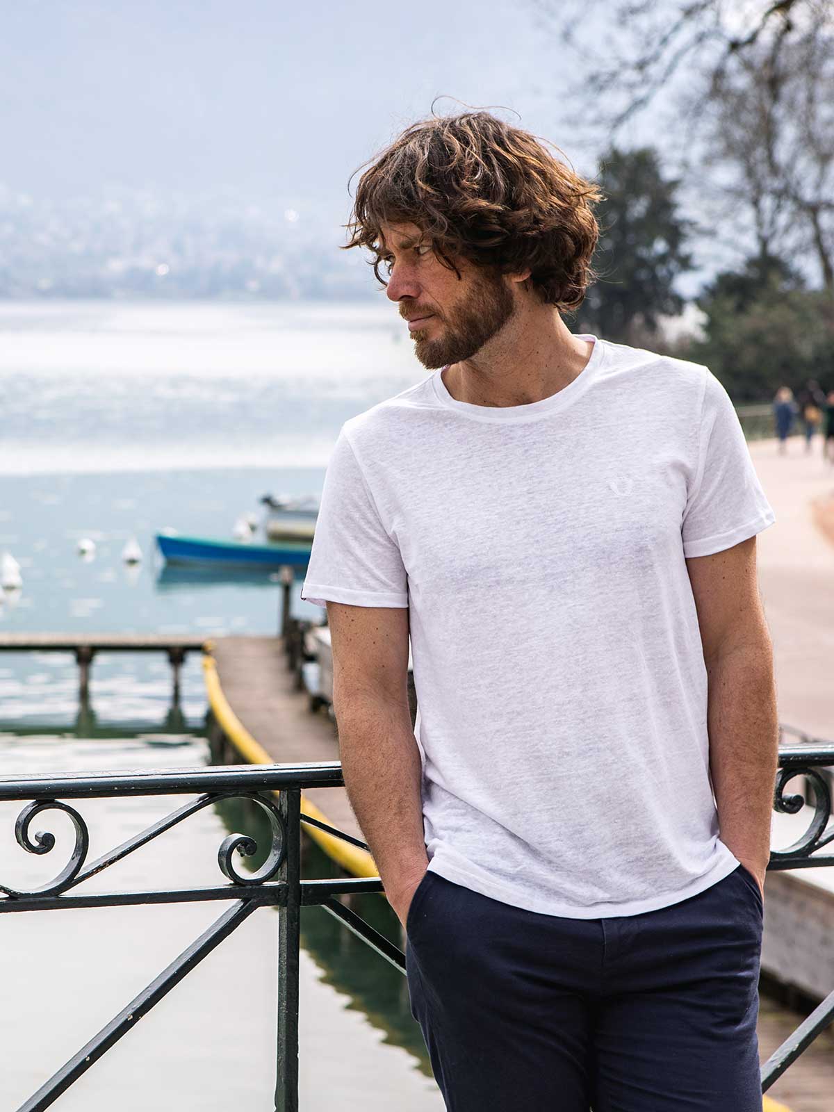 T-shirt made in France homme blanc - L'Indispensable - Tranquille