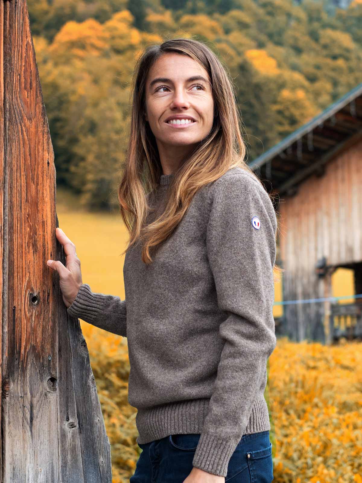 Pull femme made in France - Le Frileux taupe - Tranquille Emile
