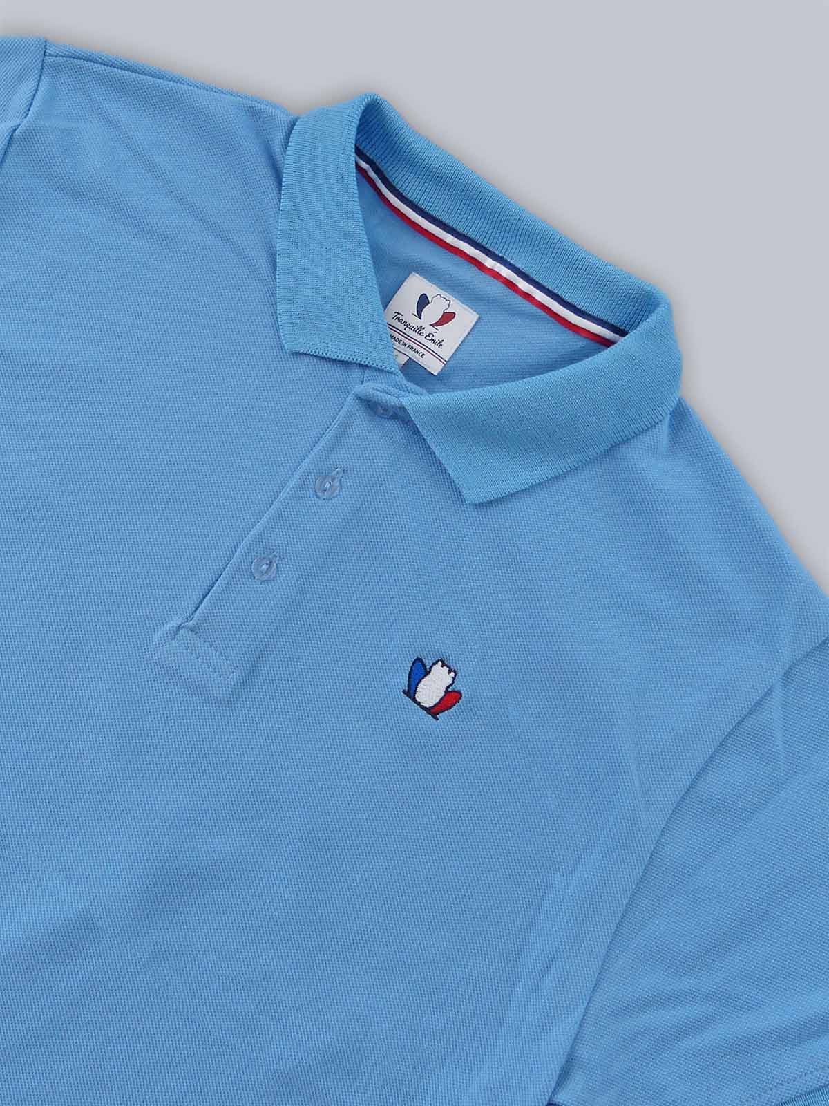 Polo homme made in France bleu ciel - L'Elégant - Tranquille Emile